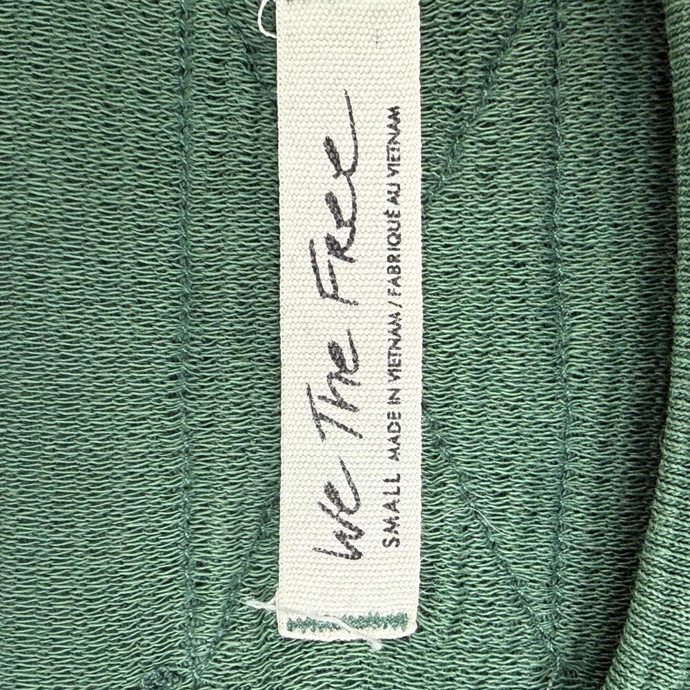 We The Free Oversized Green Total Eclipse Ribbed Long Sleeve Top - Size - Medium - Picture 6 of 7